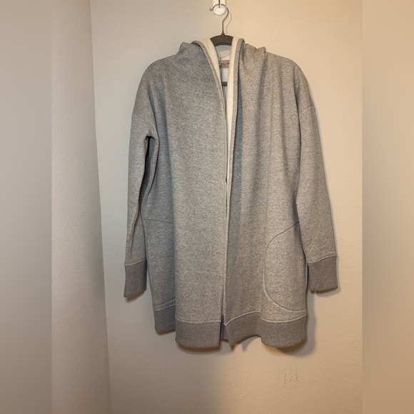 Athleta Prajna Light Gray Fleece Jacket Hoodie